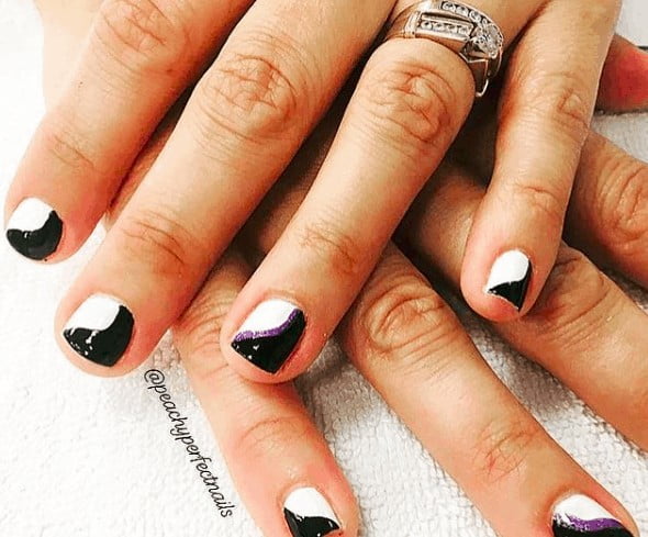 indie nail designs with black and white cutix