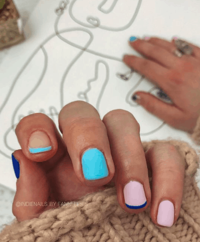 blue pastel nail designs