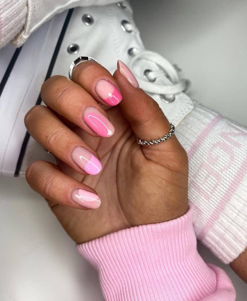 pink minimalist nail design