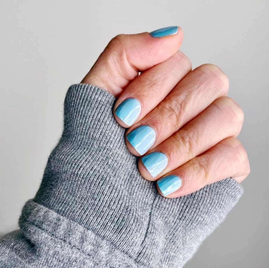 light blue nails