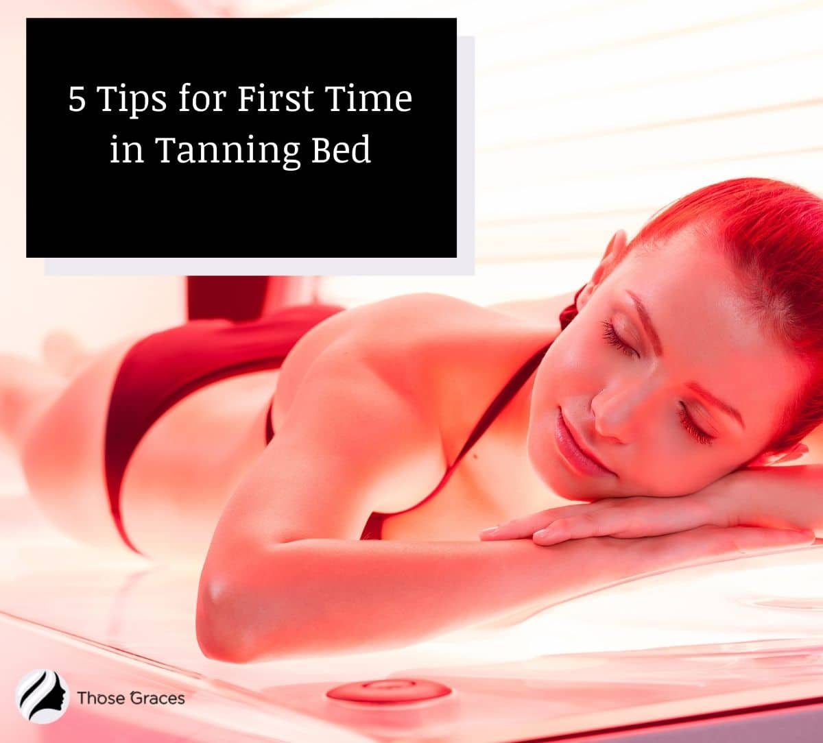 woman relaxing in tanning bed