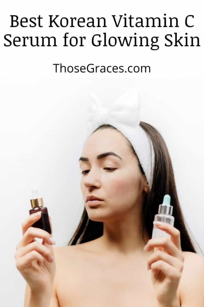 a pretty lady choosing which between two serums is the best korean vitamin c serum to use for her skincare