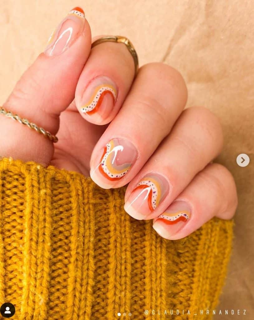 modern rainbow nail design