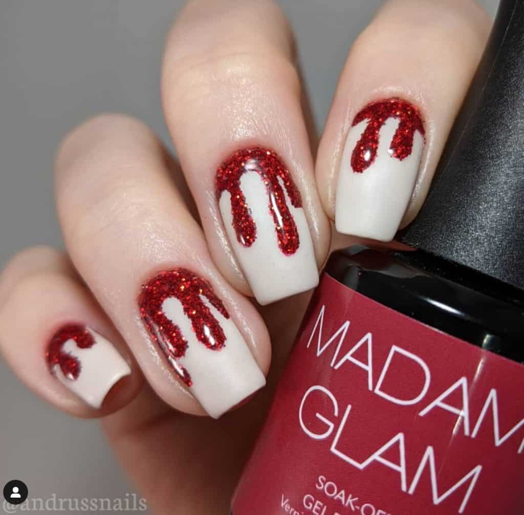 bloody red nails