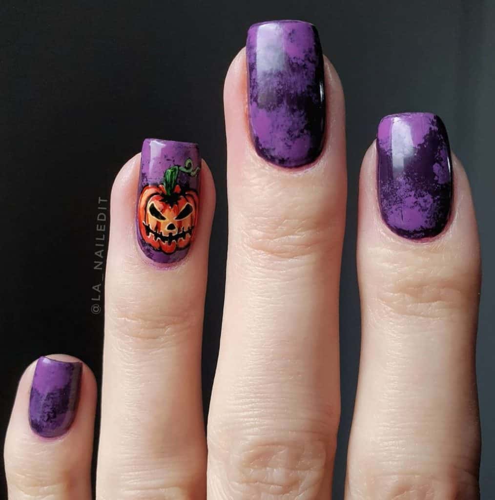 chester the pumpkin halloween nail designs