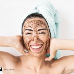 woman with DIY Korean scrub on her face