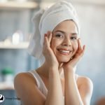 lady showing the Korean eye creams that she put on her under eye