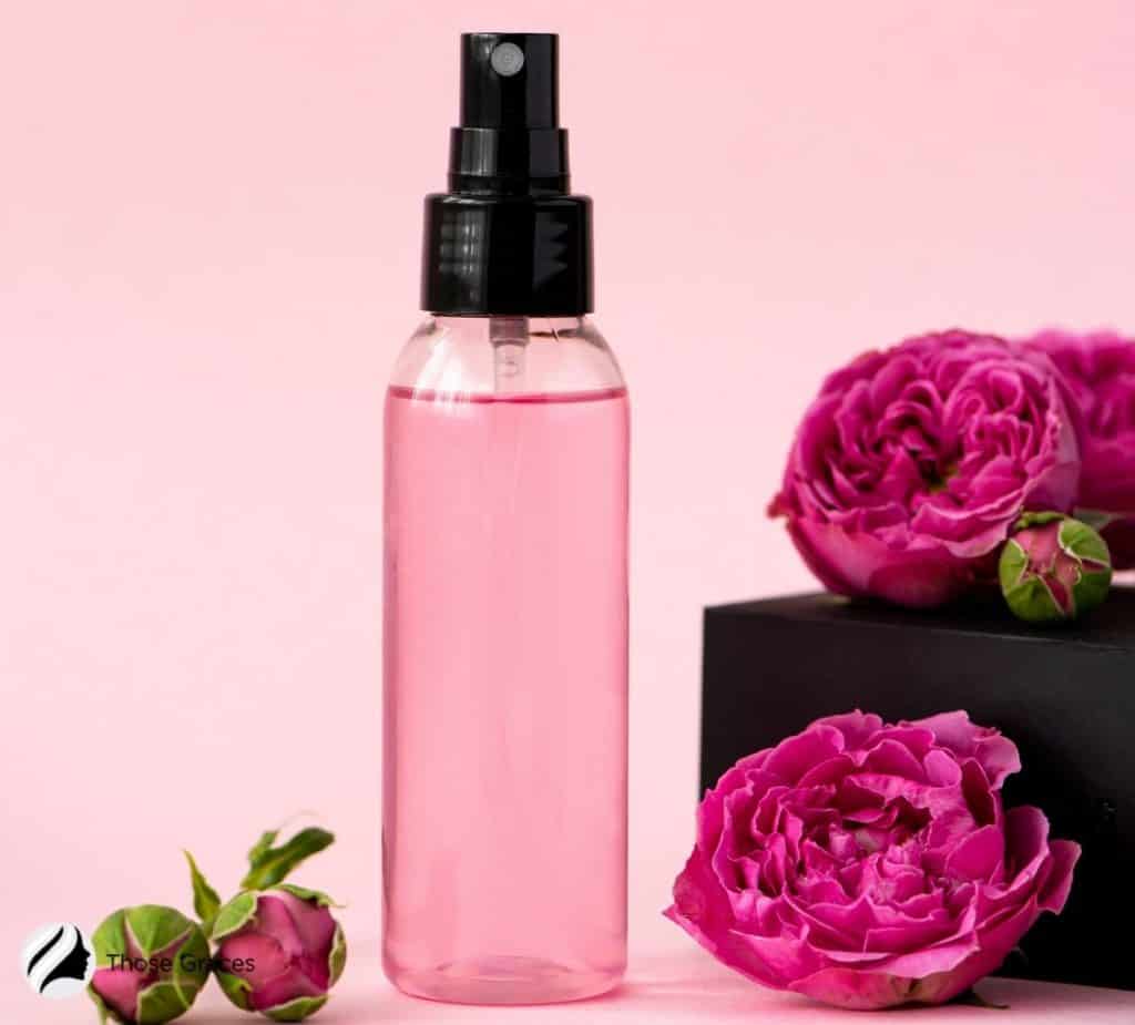 a pink essence spray