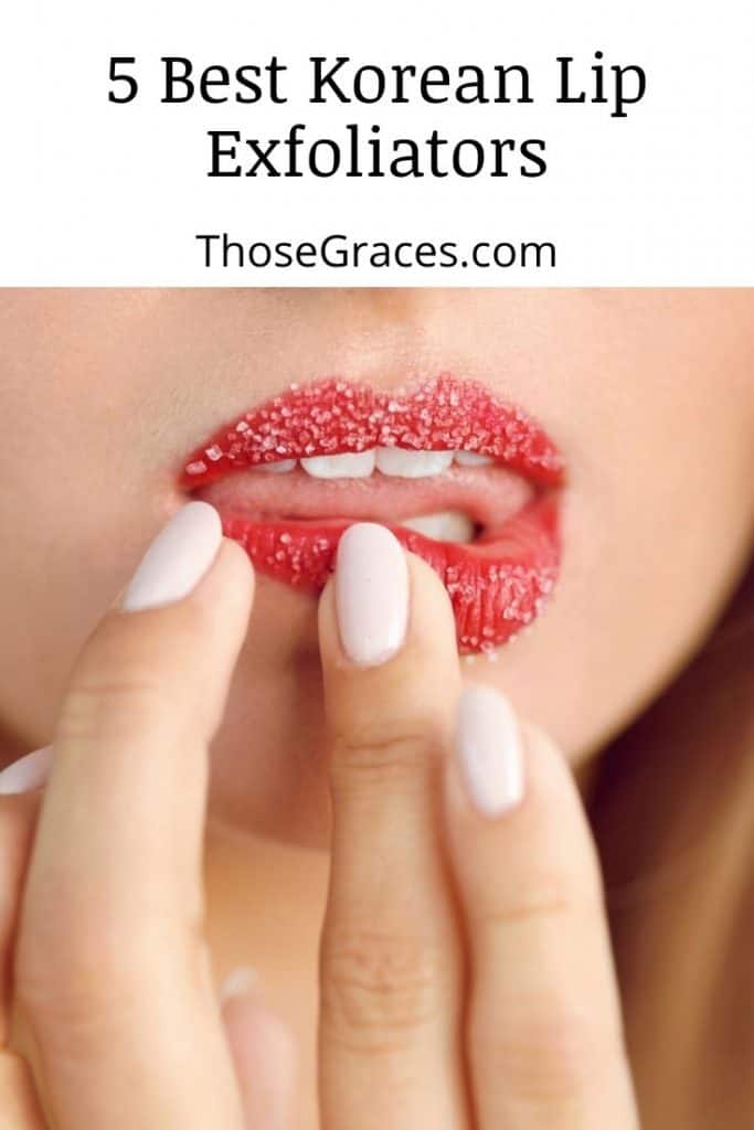 lady using korean lip exfoliator to scrub her lips