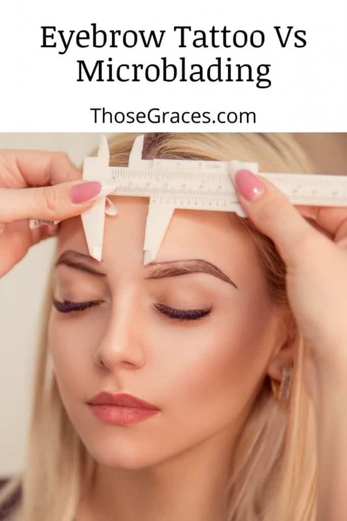 a lady getting an eyebrow tattoo