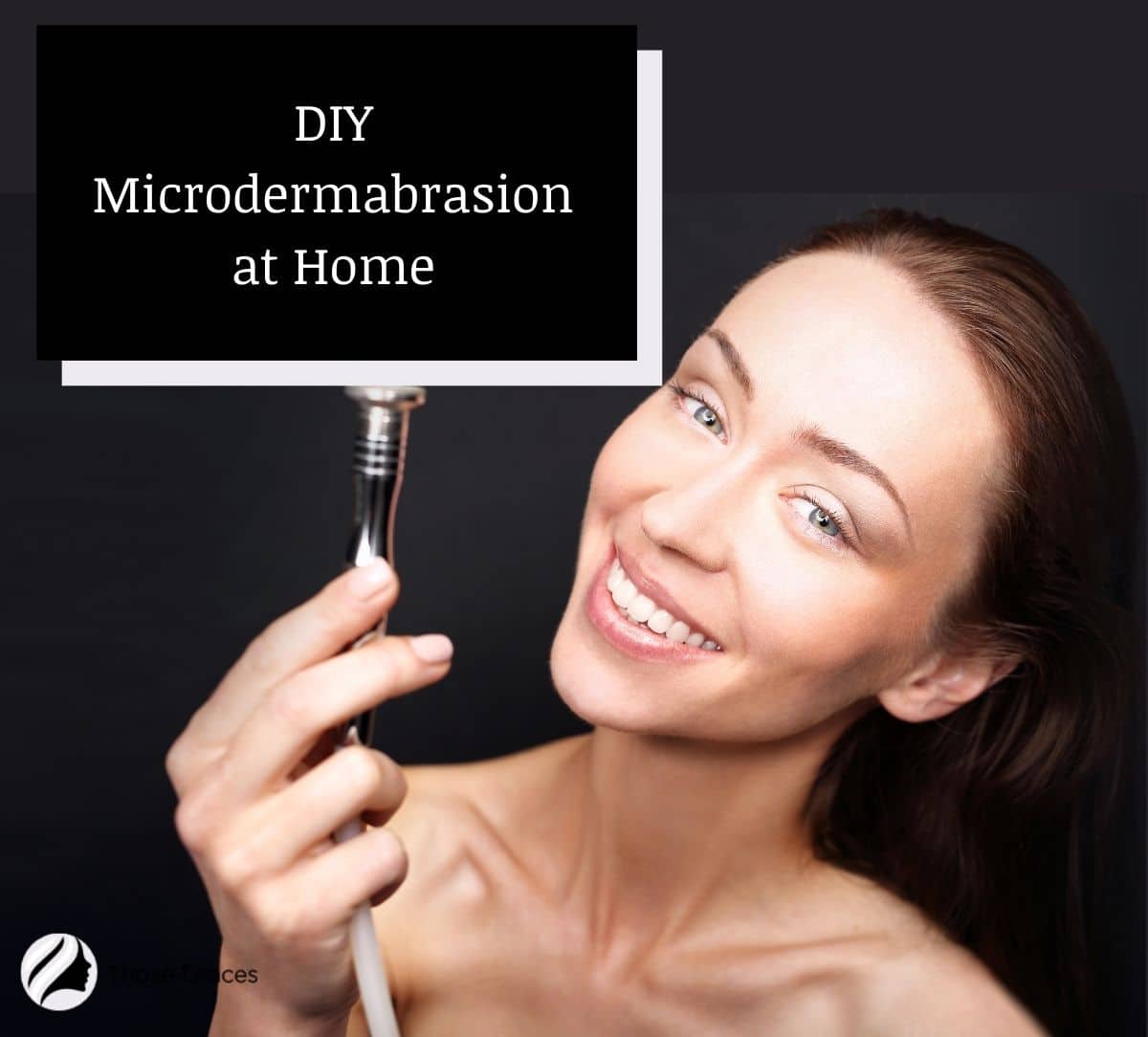 lady holding a machine for her diy microdermabrasion