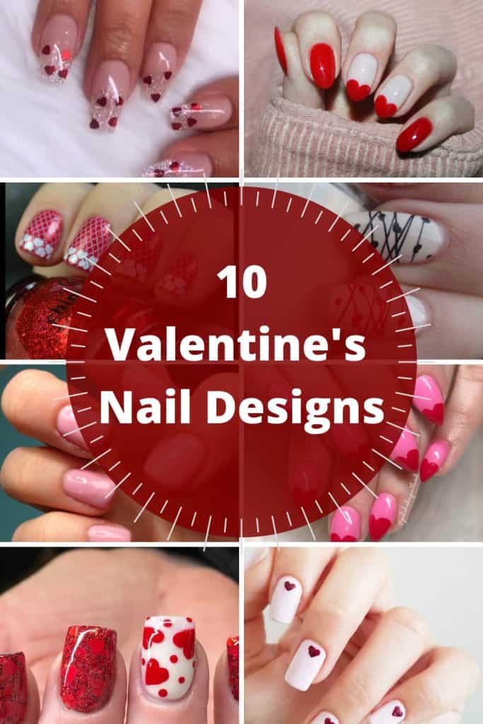 cute valentines day nail design