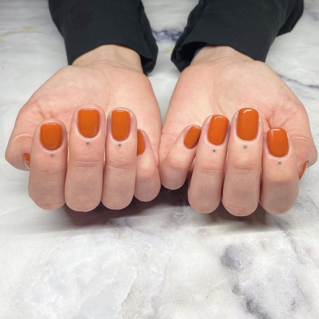 Dark Orange Nails