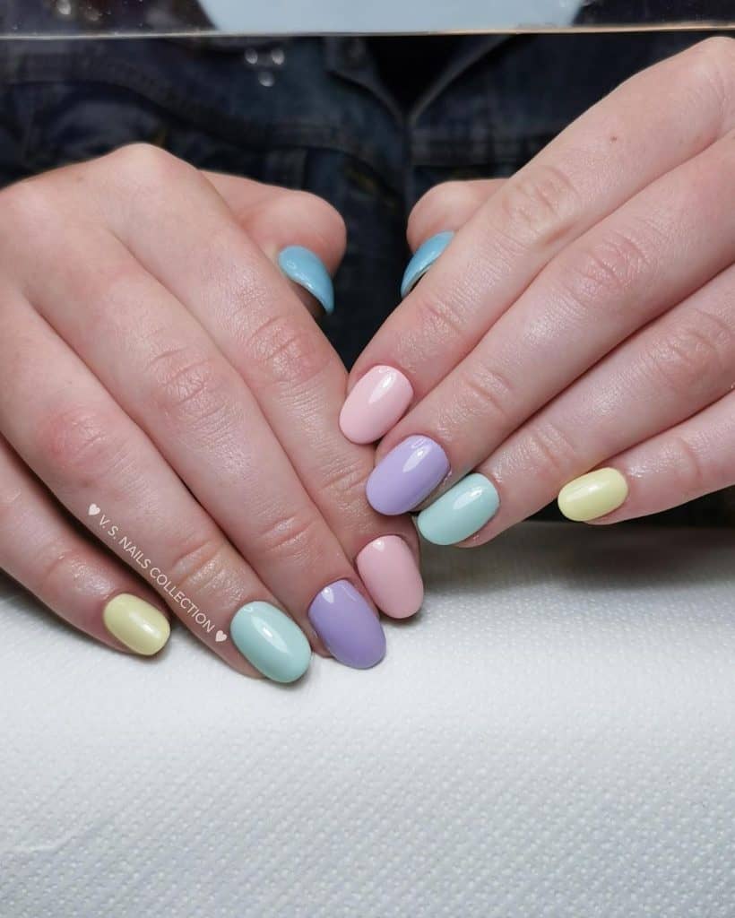 pastel solid nail design