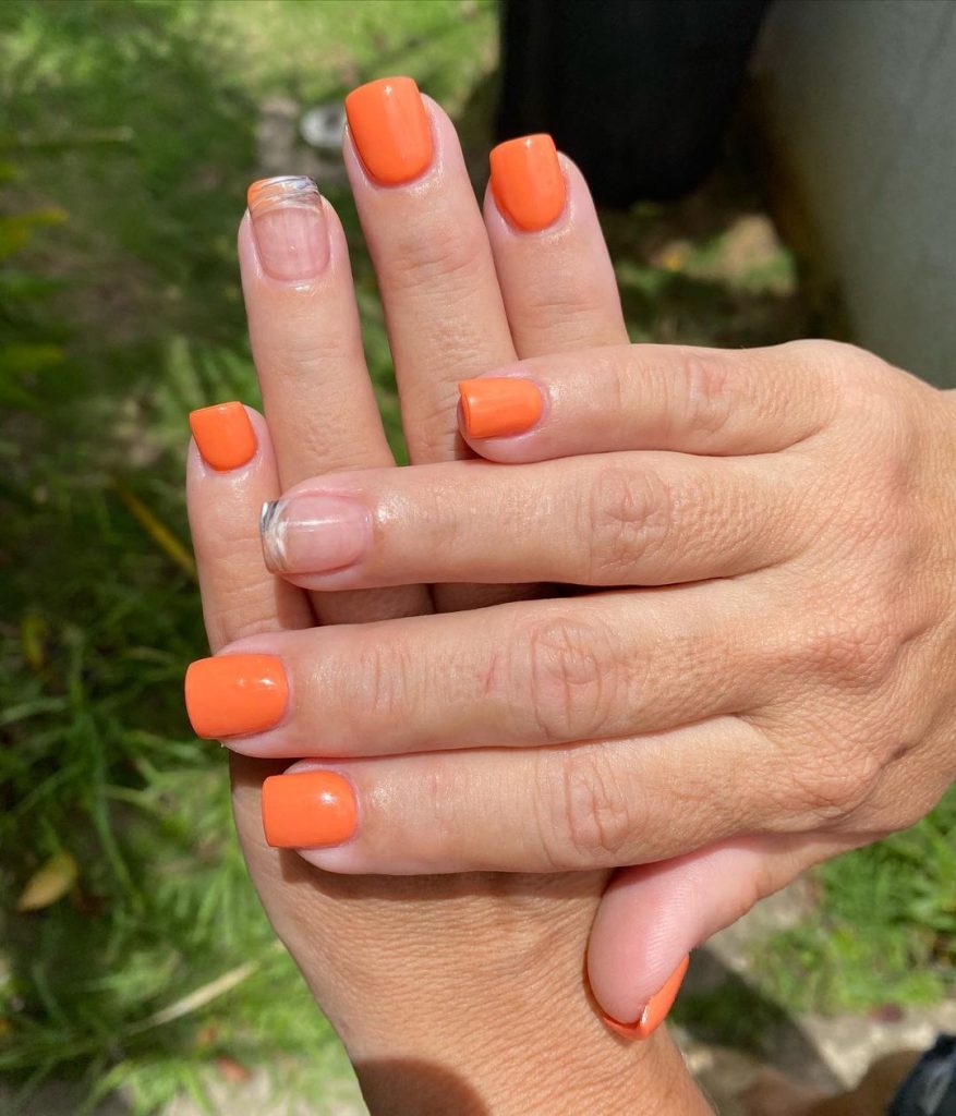 Resin Orange Nails
