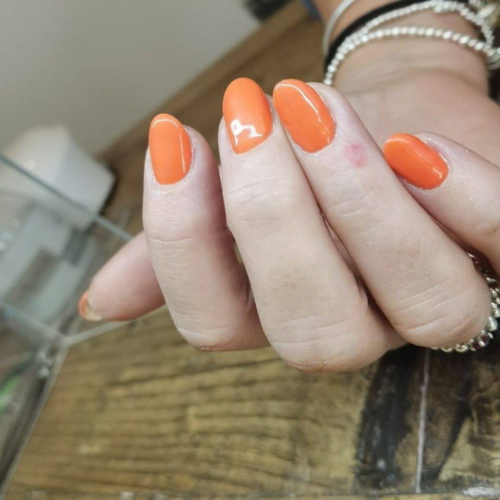 Solid Orange Nails