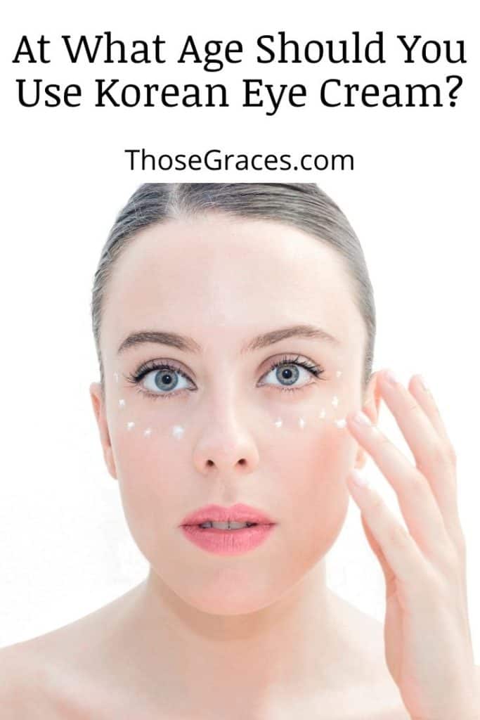 close-up shot of a woman applying Korean eye cream