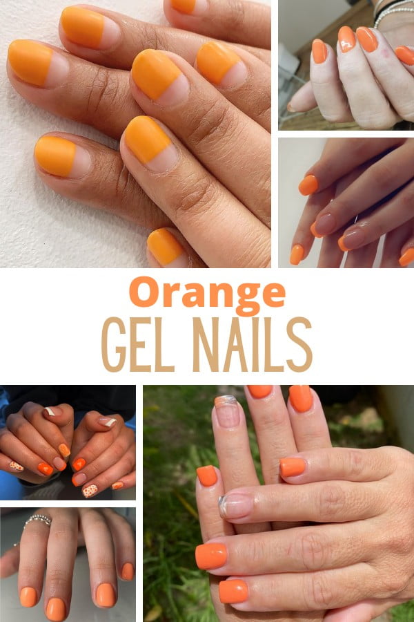 compilation of orange gel nails