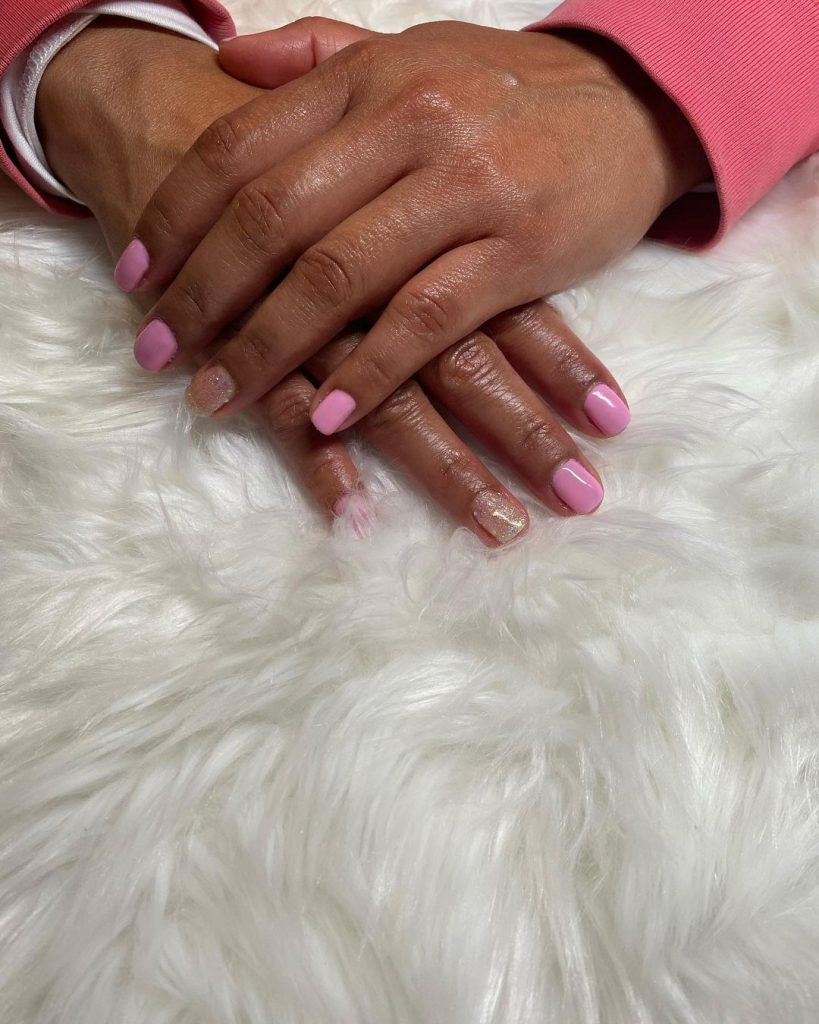 pink gel manicure