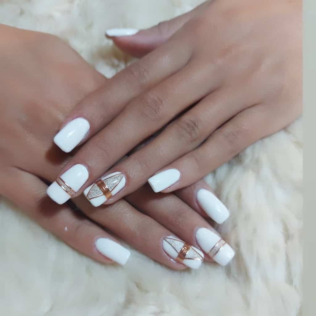 White Gold Gel Nails