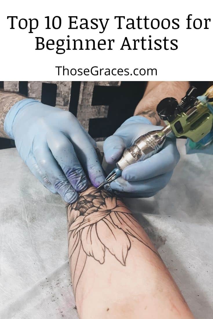 Tattoo artist shading a flower tattoo