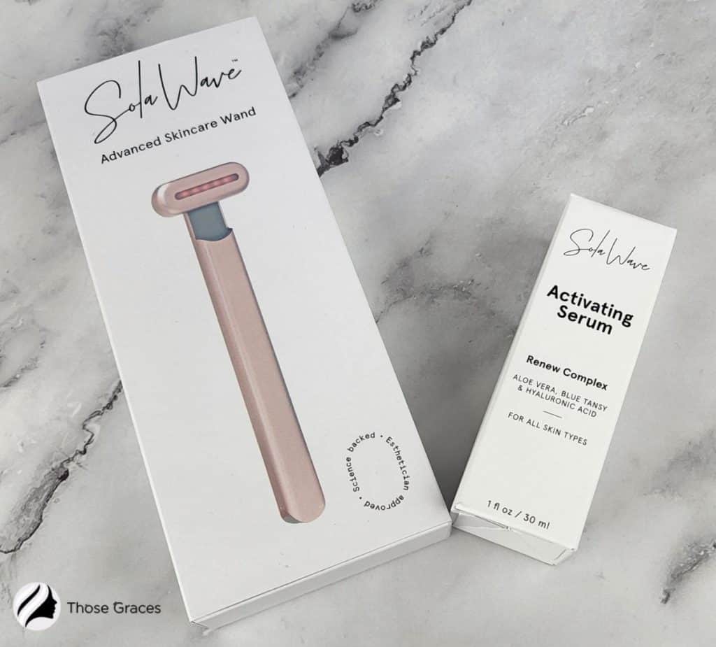 solawave facial wand in a box