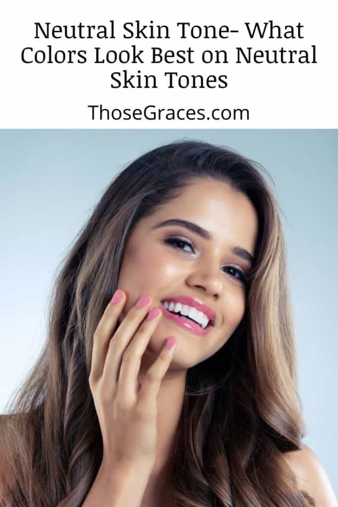 happy model with pink nail polish