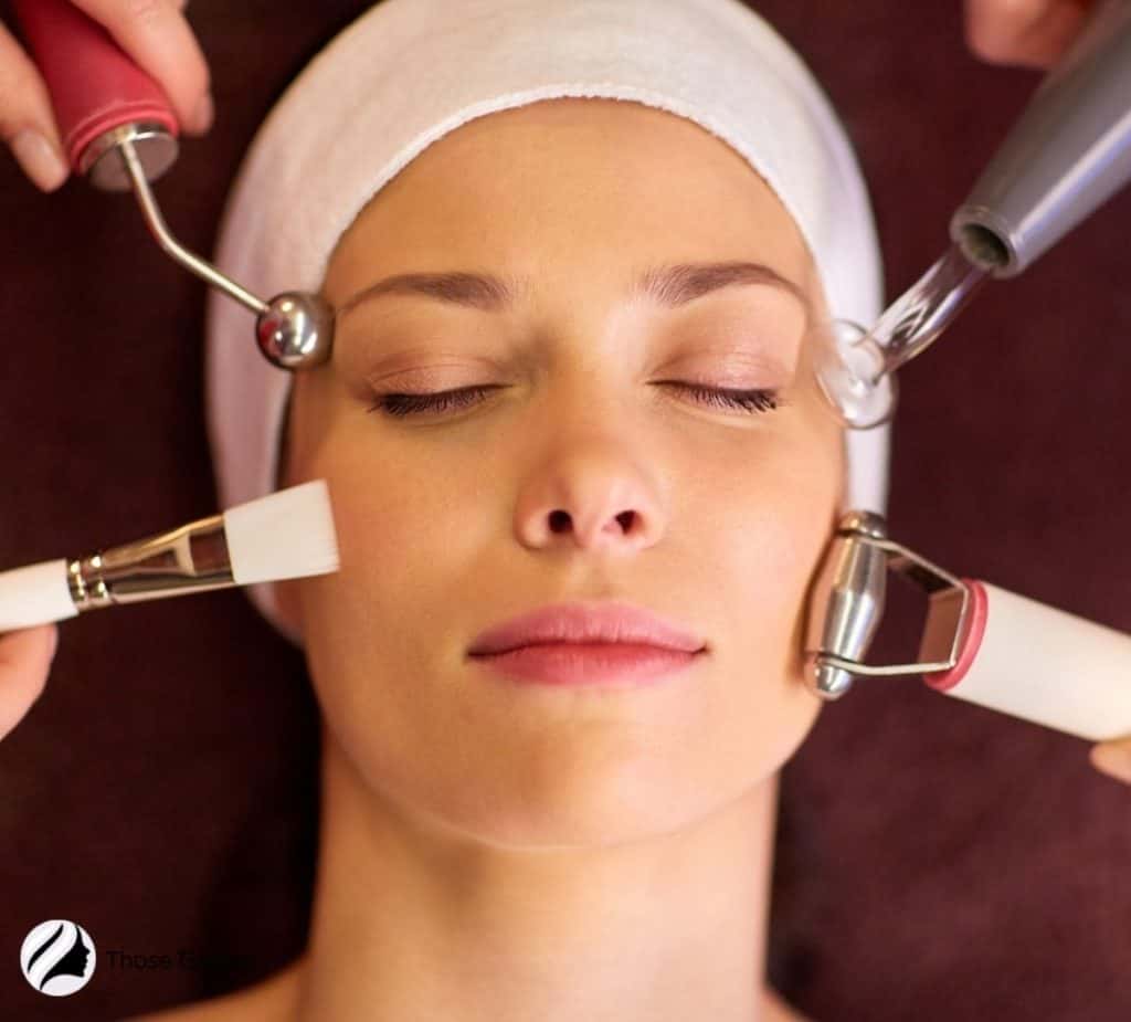 girl getting a facial treatment