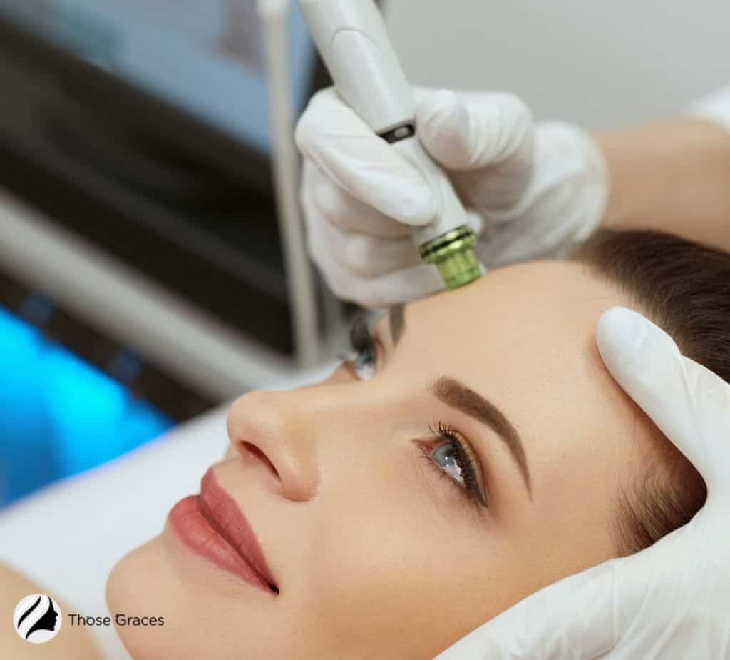 lady getting microdermabrasion treatment under title Microderm MD vs PMD