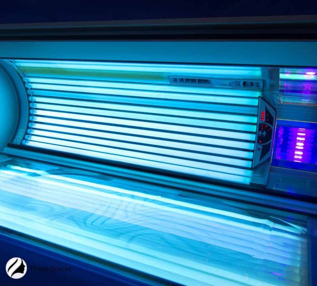 tanning bed with UV lights