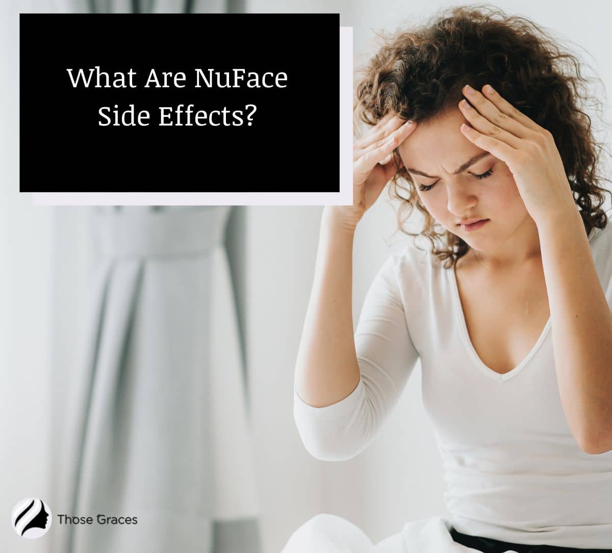lady having a headache, one of the nuface microcurrent side effects