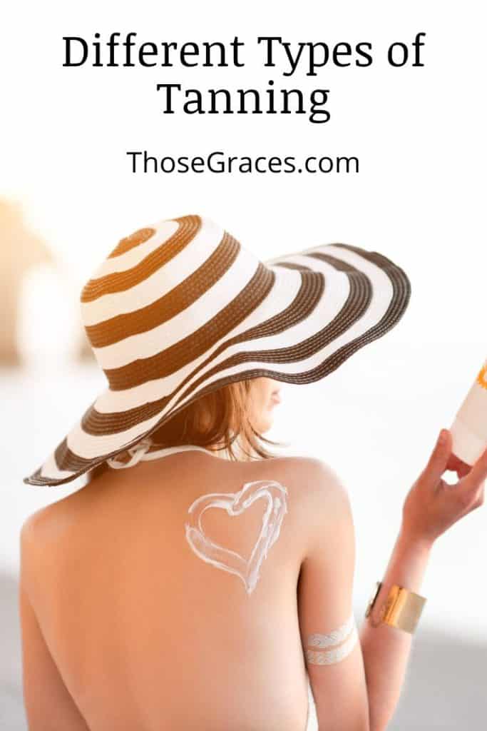 lady with heart shaped sunblock at her back