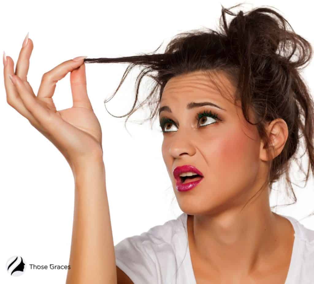 women wondering why is the underneath of hair so damaged