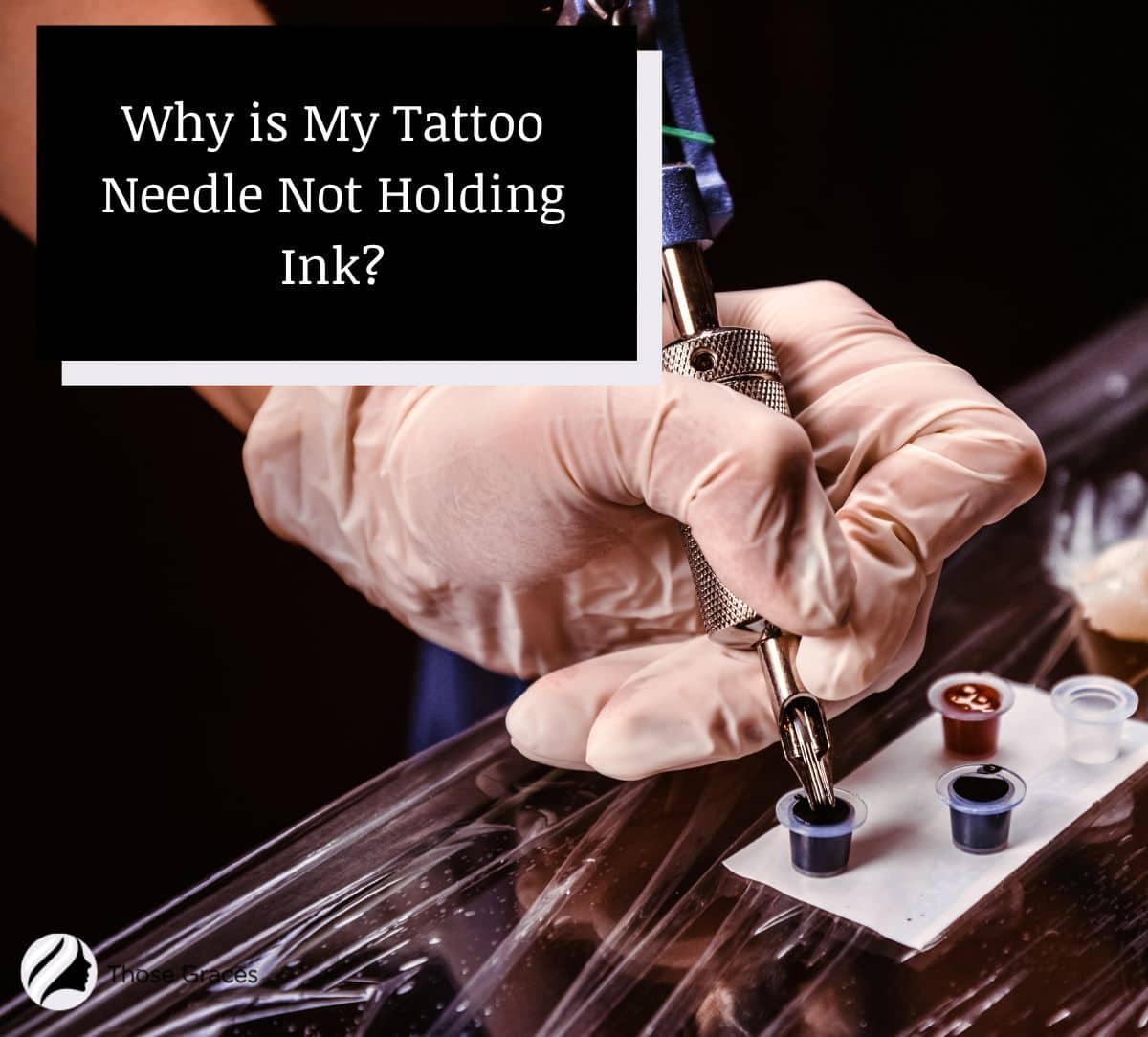 dipping tattoo needle to an ink (tattoo needle not holding ink)