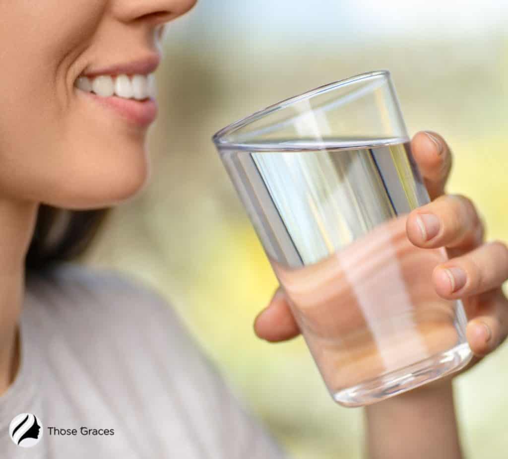 lady drinking water