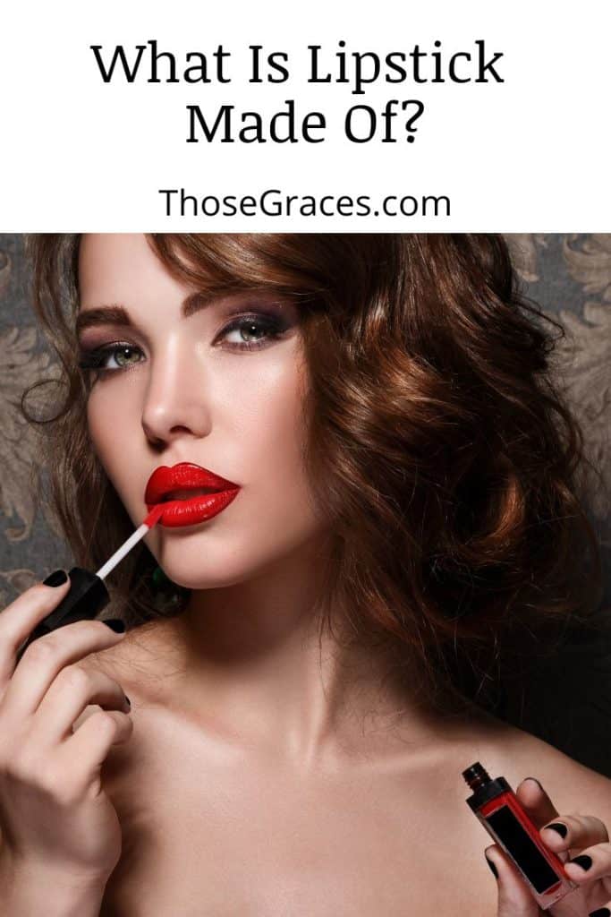 lady putting on a red liquid lipstick
