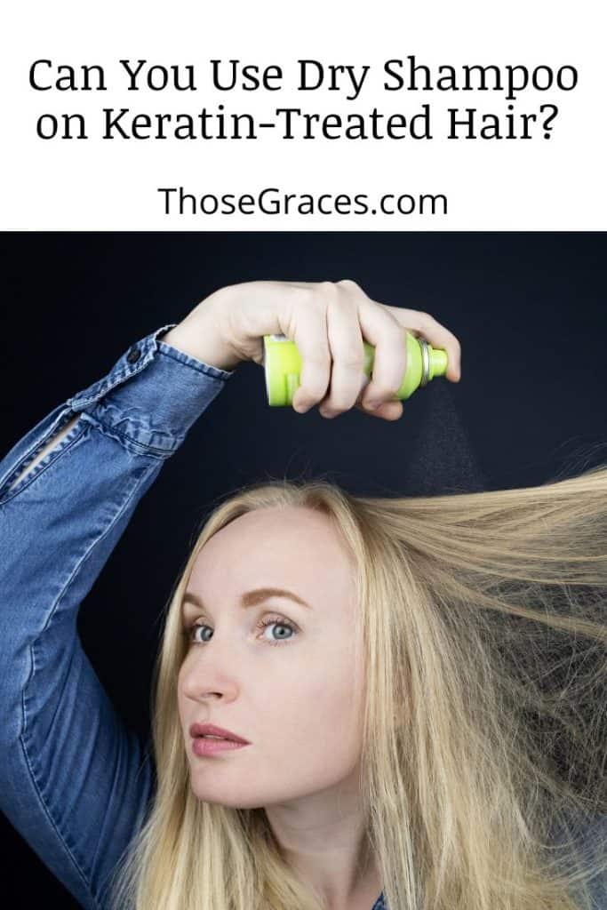 woman using a dry shampoo