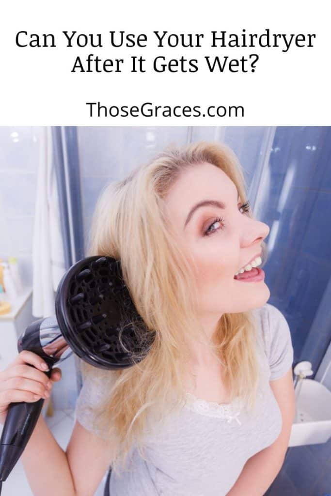 lady using a hairdryer and diffuser