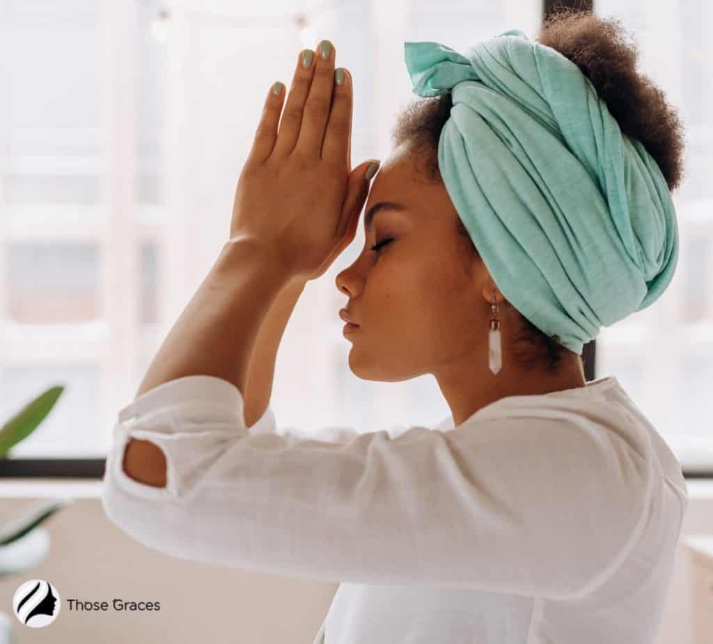 woman relaxing and meditating