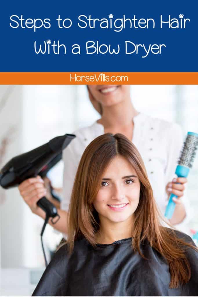 lady at the salon and a professional holding a blow dryer and brush at her back