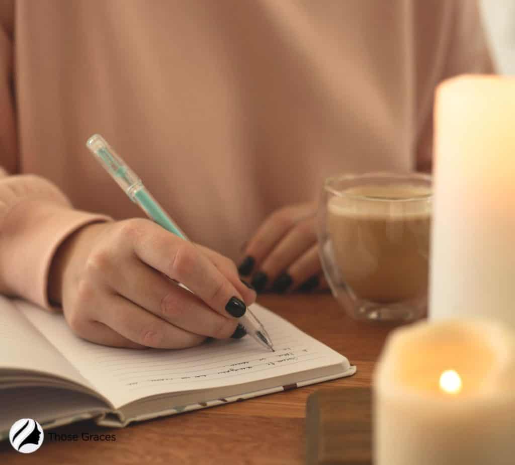 lady making a journal